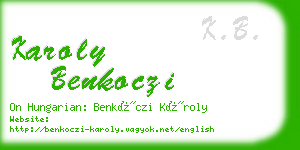 karoly benkoczi business card